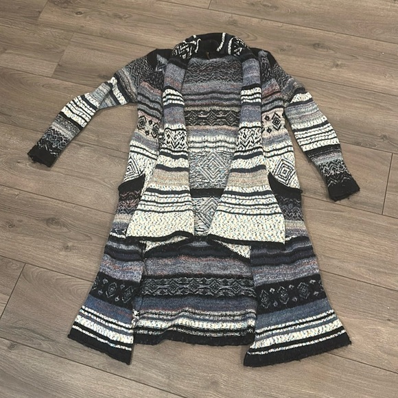 FREE PEOPLE Fair isle Sweater Cardigan Sz XS - Picture 3 of 5